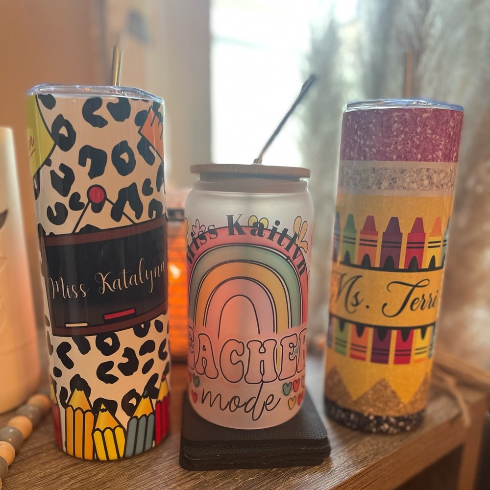 CUSTOM teacher tumbler, choose ONE , NEW!